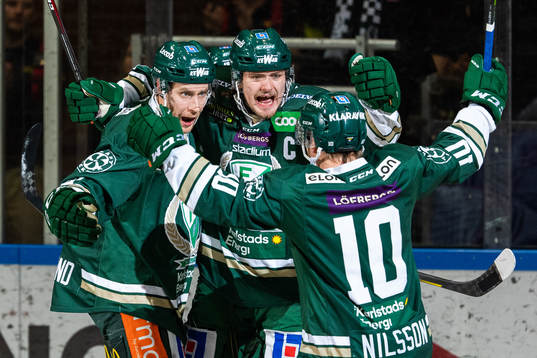 Färjestads Per Åslund, Linus Johansson och Marcus Nilsson