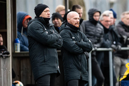 Landskronas tränare Billy Magnusson och assisterande