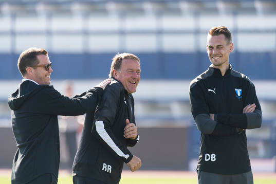 Daniel Andersson, Remy Reijnierse, assistant coach, and