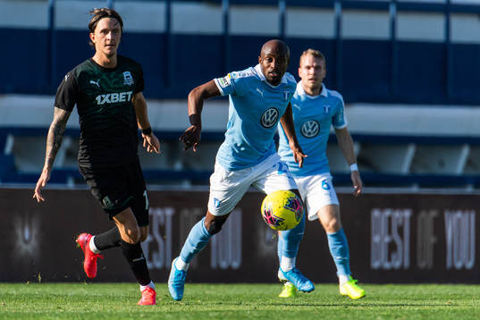 Kristoffer Olsson of Krasnodar and Fouad Bachirou of Malmö