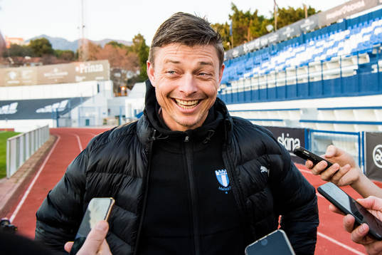 Head coach Jon Dahl Tomasson, Malmö FFs is interviewed by