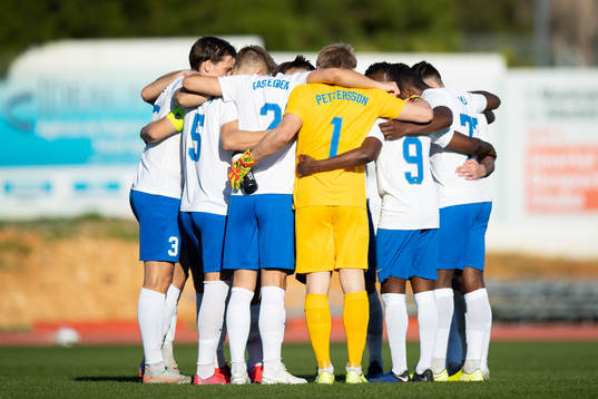Pleyers of Norrköping prior to The Atlantic Cup match