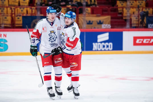 David Stastny of Czech Republic celebrates
