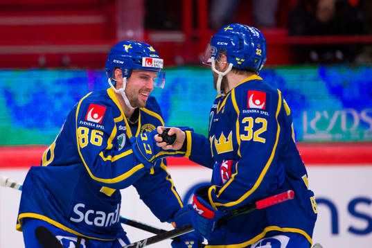 Mathias Bromé and Lukas Bengtsson celebrates