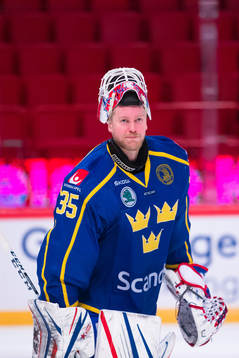 Goaltender Magnus Hellberg of Sweden