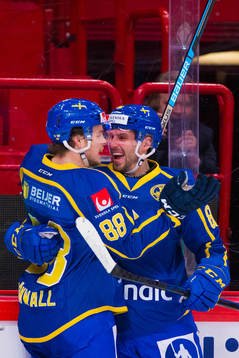 Malte Strömwall and Mathias Bromé celebrates