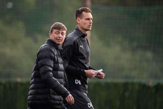 Jon Dahl Tomasson, head coach and Daniel Bäckström,
