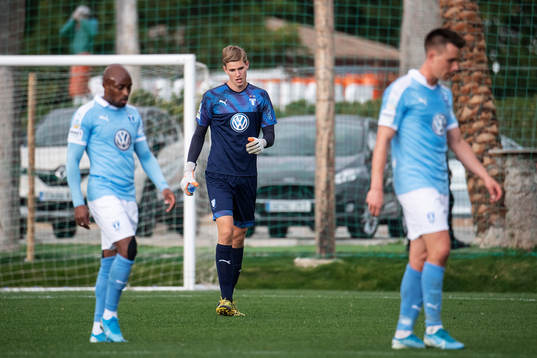 Arnor Traustason, goalkeeper Mathias Nilsson, Jonas Knudsen