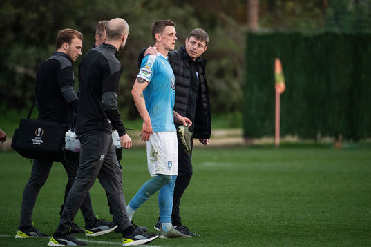 Sören Rieks and Jon Dahl Tomasson, head coach of Malmö FF