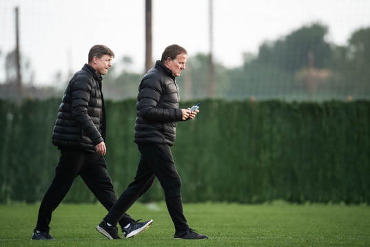 Jon Dahl Tomasson, head coach and Remy Reijnierse,
