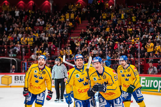Mathias Bromé and Emil Sylvegård of Sweden celebrate