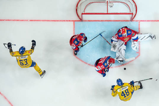 Fredrik Händemark and Carl Klingberg of Sweden celebrate