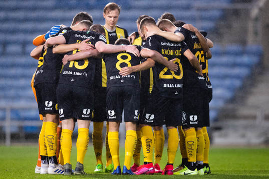 Players of Hammarby prior to the friendly match between