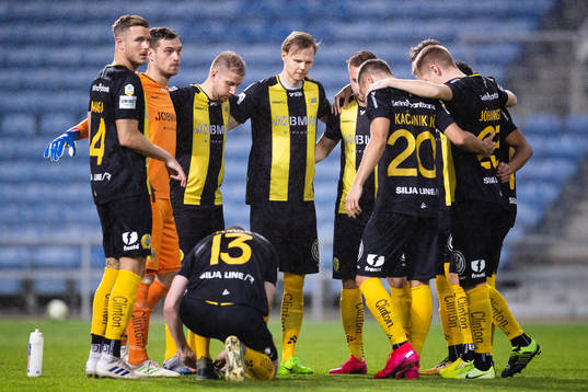 Players of Hammarby prior to the friendly match between