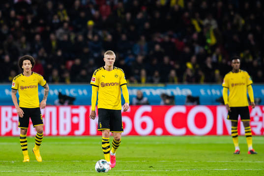 Erling Braut Haaland of Borussia Dortmund looks dejected