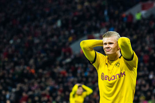 Erling Braut Haaland of Borussia Dortmund looks dejected