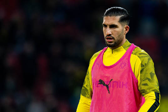 Emre Can of Borussia Dortmund warms up