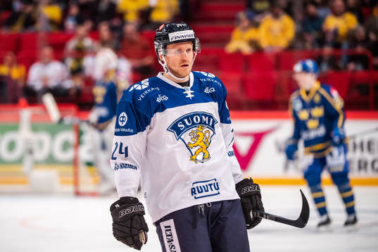 Jani Lajunen of Finland looks dejected