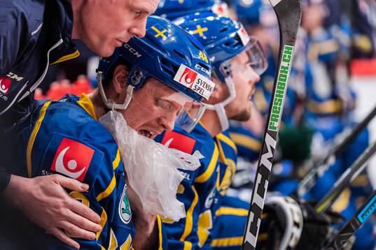 Carl Klingberg of Sweden in pain