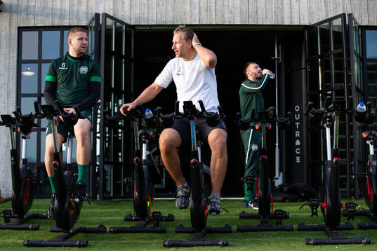 Hammarbys Darijan Bojanic och sportchef Jesper Jansson på