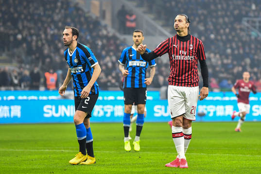 Zlatan Ibrahimovic of Milan looks dejected