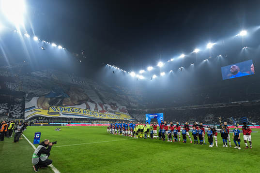 Supporters of Inter with a choreographer