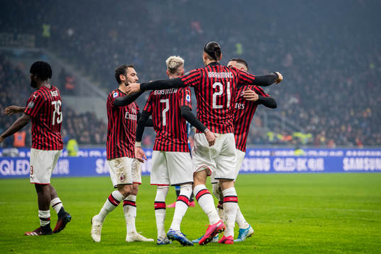 Zlatan Ibrahimovic, Samuel Castillejo and Hakan Calhanoglu
