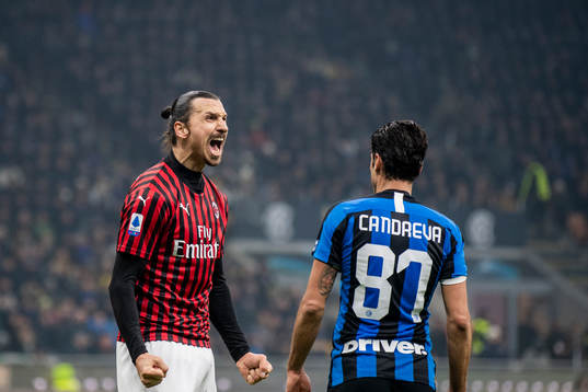 Zlatan Ibrahimovic of Milan celebrates