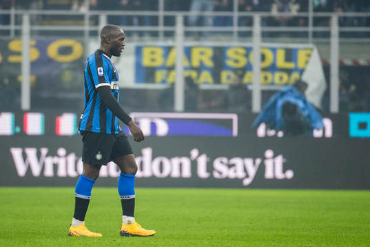 Romelu Lukaku of Inter looks dejected