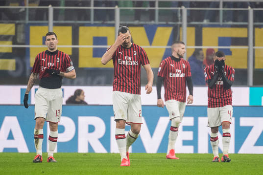 Zlatan Ibrahimovic of Milan looks dejected
