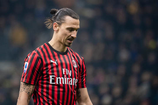 Zlatan Ibrahimovic of Milan looks dejected