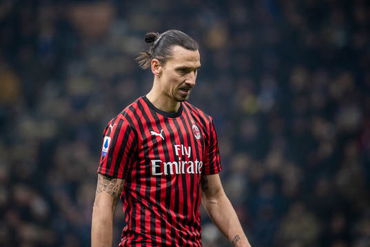 Zlatan Ibrahimovic of Milan looks dejected