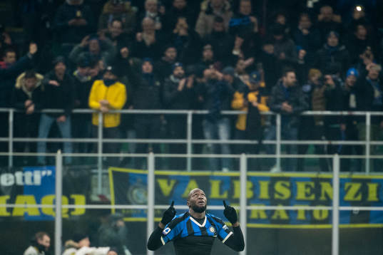 Romelu Lukaku of Inter celebrates