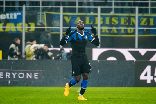 Romelu Lukaku of Inter celebrates