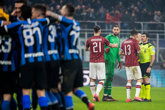 Zlatan Ibrahimovic and goalkeeper Gianluigi Donnarumma of
