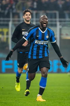Romelu Lukaku of Inter celebrates