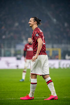 Zlatan Ibrahimovic of Milan looks dejected