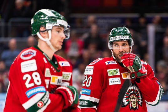 Frölundas Johan Sundström och Joel Lundqvist deppar