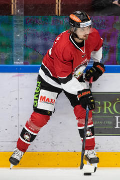 Malmö Redhawks Adam Brodecki innan ishockeymatchen i SHL