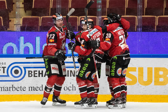 Malmö Redhawks Johan Olofsson jublar