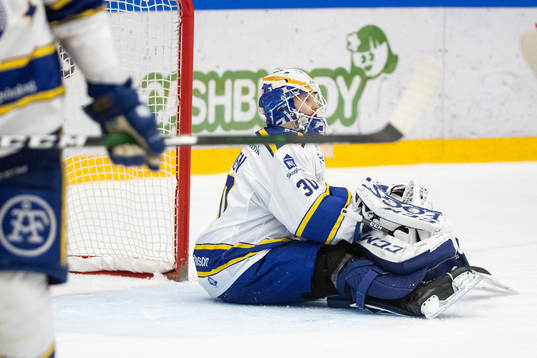 Leksands målvakt Janne Juvonen deppar