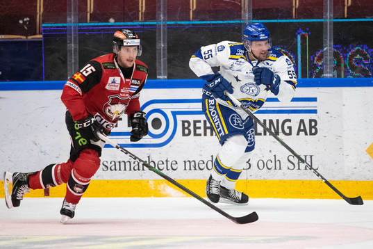 Malmö Redhawks Axel Wemmenborn och Leksands Jonas Ahnelöv
