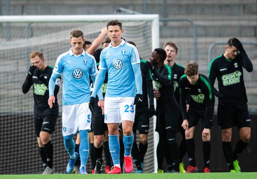 Malmö FFs Sören Rieks och Marcus Antonsson deppar