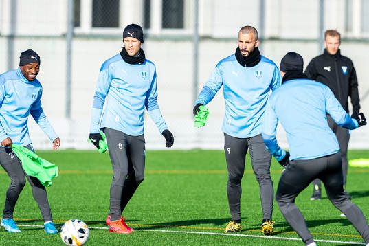 Malmö FFs Fouad Bachirou, Arnór Traustason och Guillermo
