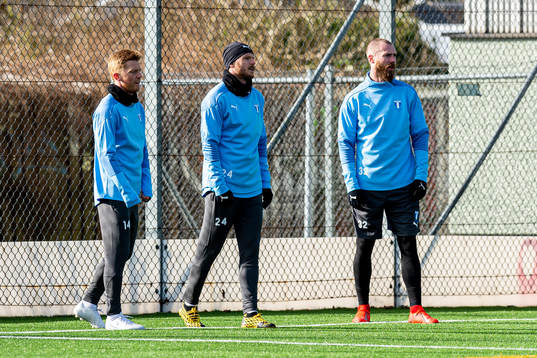 Malmö FFs Anders Christiansen, Lasse Nielsen och Jo Inge