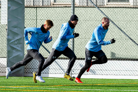 Malmö FFs Anders Christiansen, Lasse Nielsen och Jo Inge