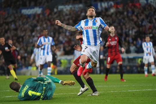 Fotboll, Spanska Copa del Rey, Semifinal 1, Real Sociedad -