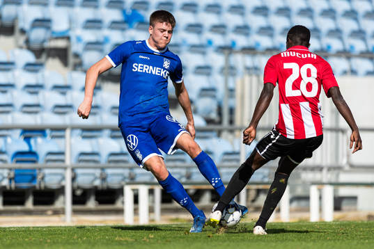 Emil Holm of IFK Göteborg in a duel where received an