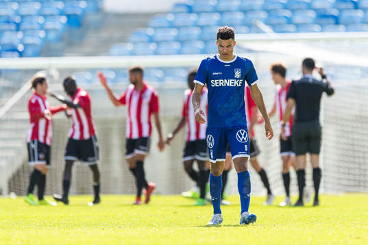 Alexander Jallow of IFK Göteborg looks dejected