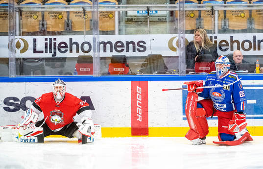 Malmö Redhawks målvakt Lars Volden och Oskarshamns